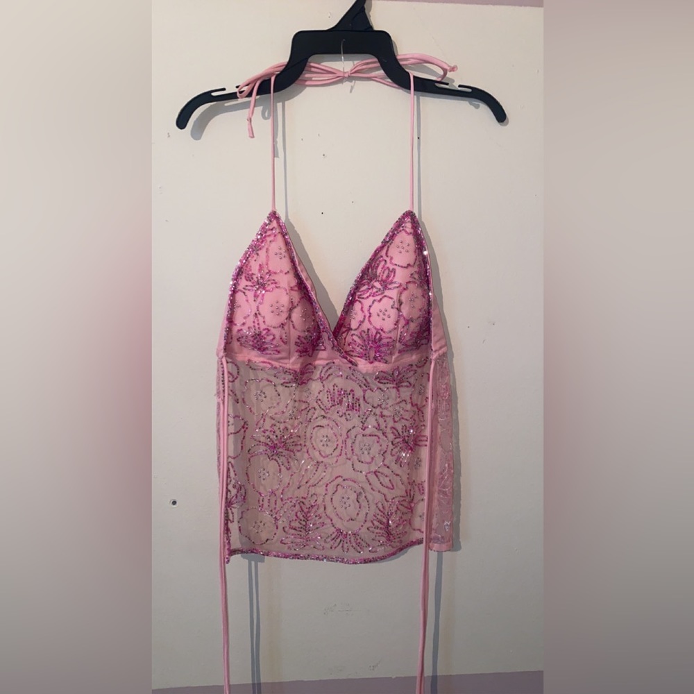 Wet seal Y2K beaded halter top